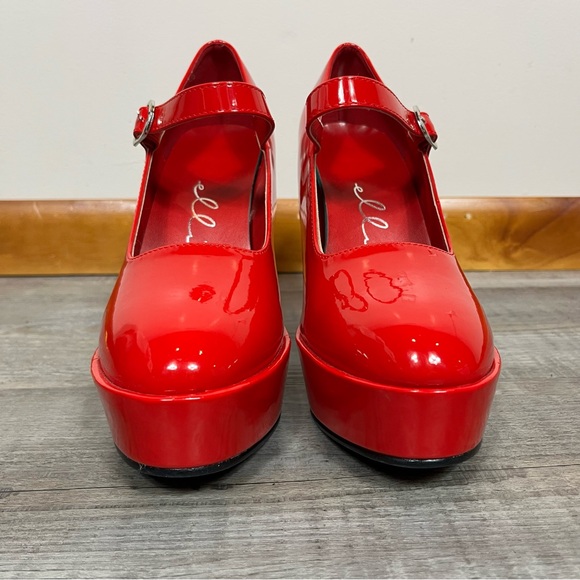 Ellie Chunky Platform Red Mary Jane High Heels 8 Bratz Y2k Grunge Disco Retro - Picture 3 of 8